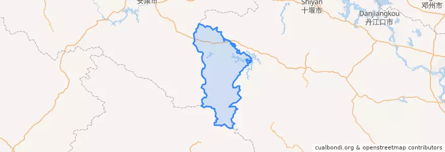 Mapa de ubicacion de 竹溪县.