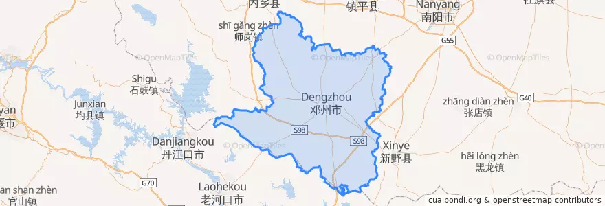 Mapa de ubicacion de 邓州市.