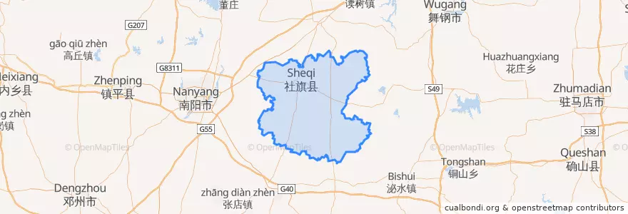 Mapa de ubicacion de 社旗县.