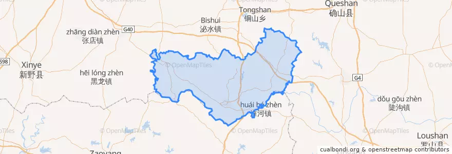 Mapa de ubicacion de 桐柏县.