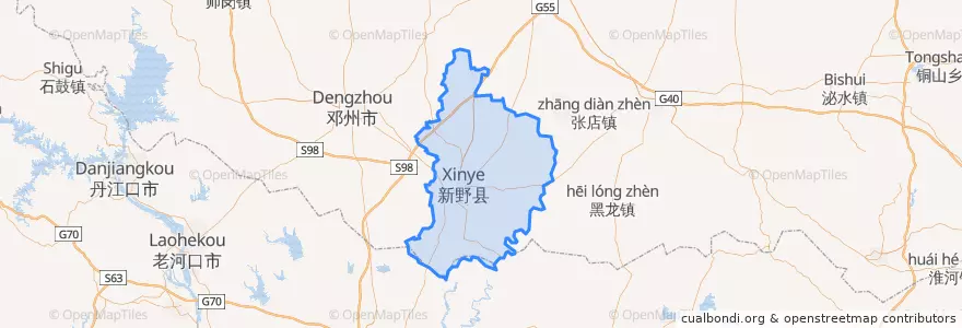 Mapa de ubicacion de 新野县.