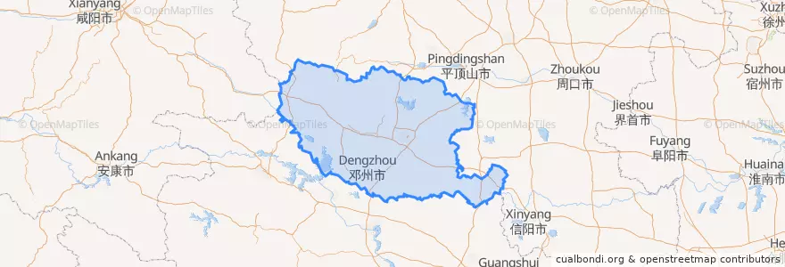 Mapa de ubicacion de Nanyang City.