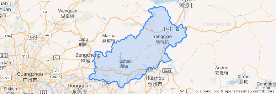 Mapa de ubicacion de 博罗县 (Boluo).