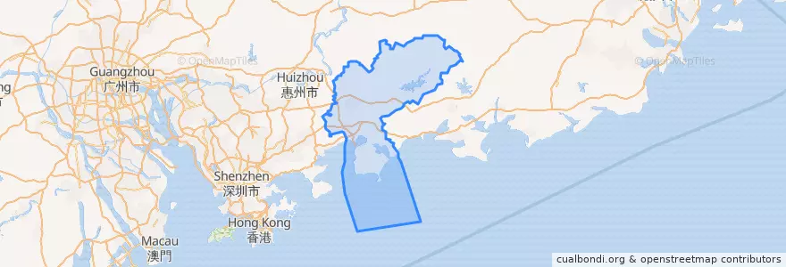 Mapa de ubicacion de 惠东县.