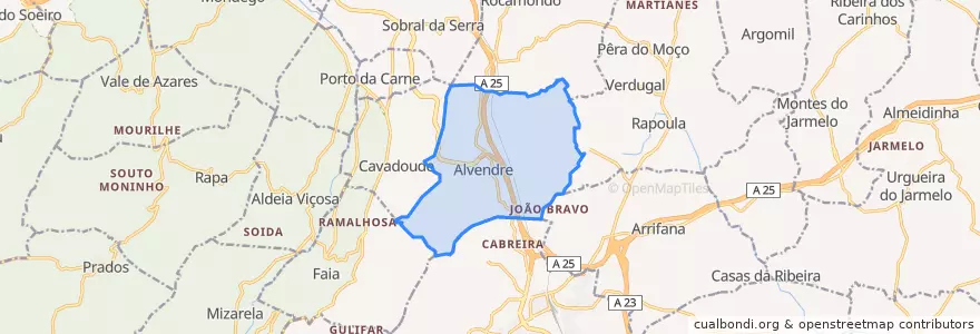 Mapa de ubicacion de Alvendre.