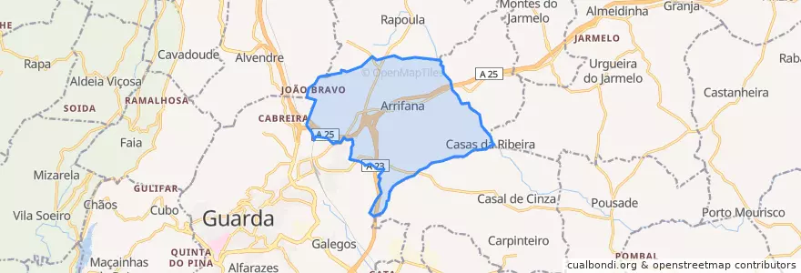 Mapa de ubicacion de Arrifana.