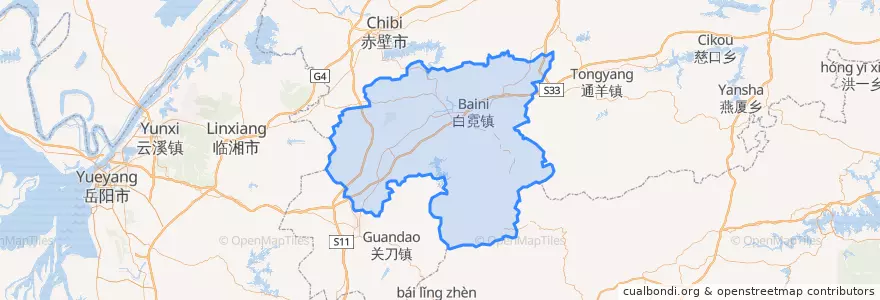 Mapa de ubicacion de Chongyang County.