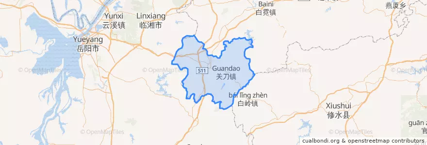 Mapa de ubicacion de 通城县.