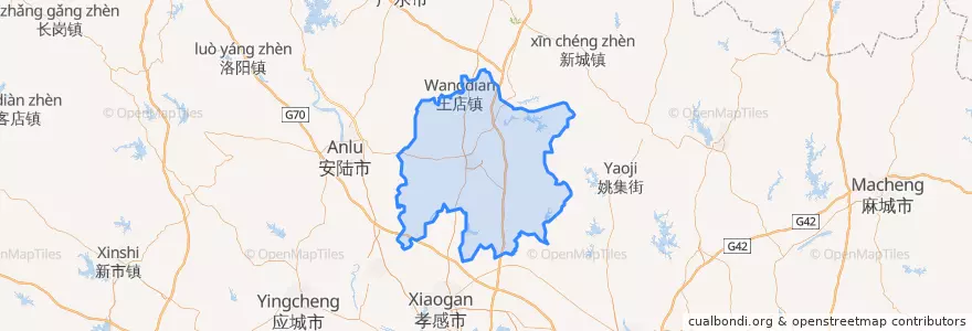 Mapa de ubicacion de 孝昌县.