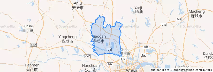 Mapa de ubicacion de 孝南区.