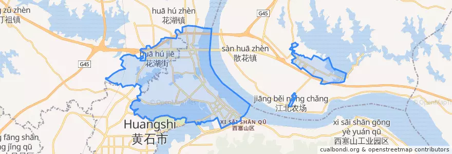 Mapa de ubicacion de 黄石港区.