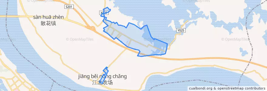 Mapa de ubicacion de 江北管理区.