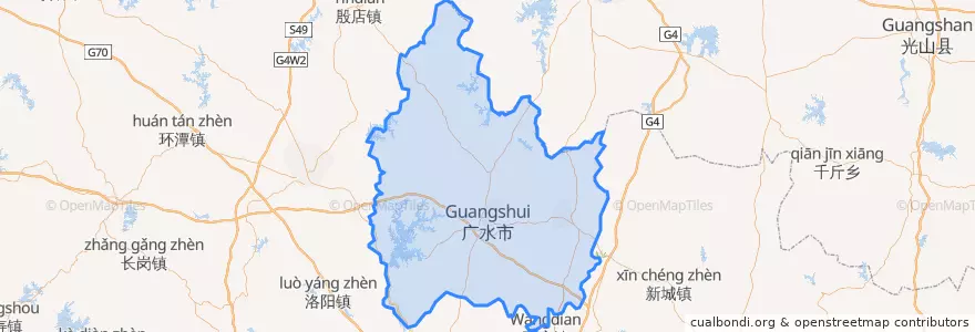 Mapa de ubicacion de Guangshui.