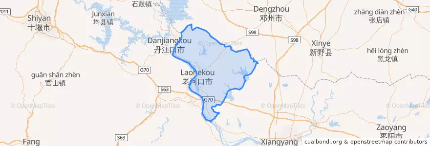 Mapa de ubicacion de 老河口市.