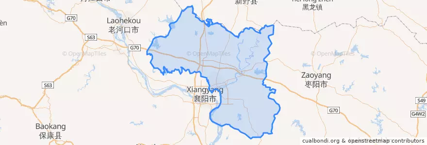 Mapa de ubicacion de 襄州区.