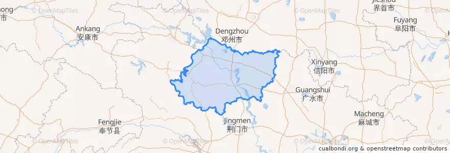 Mapa de ubicacion de 襄阳市.
