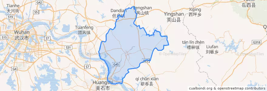 Mapa de ubicacion de Xian de Xishui.