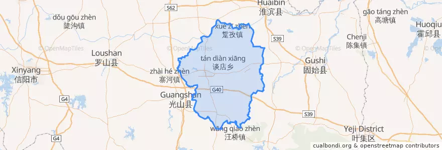 Mapa de ubicacion de Huangchuan County.