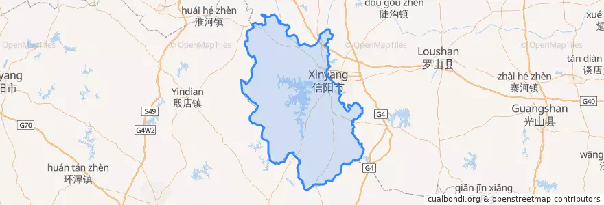 Mapa de ubicacion de 浉河区.