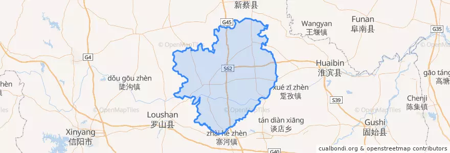 Mapa de ubicacion de 息县.
