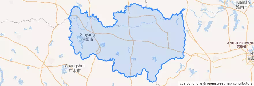 Mapa de ubicacion de 信阳市.