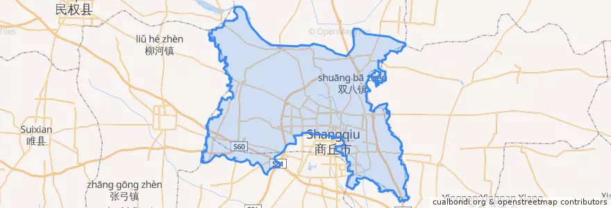 Mapa de ubicacion de 梁园区.