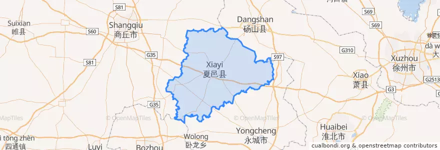 Mapa de ubicacion de 夏邑县 (Xiayi).