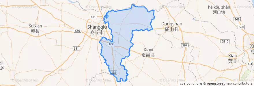 Mapa de ubicacion de 虞城县.
