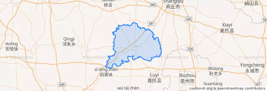 Mapa de ubicacion de 柘城县.