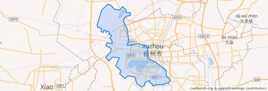 Mapa de ubicacion de 泉山区 (Quanshan).