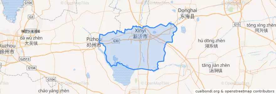 Mapa de ubicacion de 新沂市 (Xinyi).