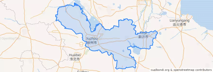Mapa de ubicacion de Xuzhou City.