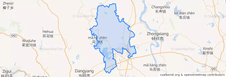 Mapa de ubicacion de Dongbao District.