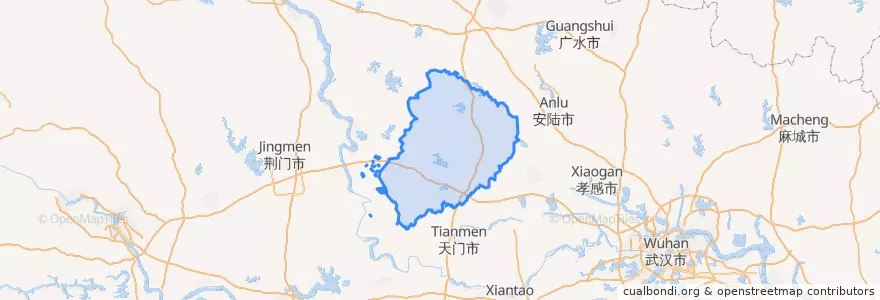 Mapa de ubicacion de Jingshan City.