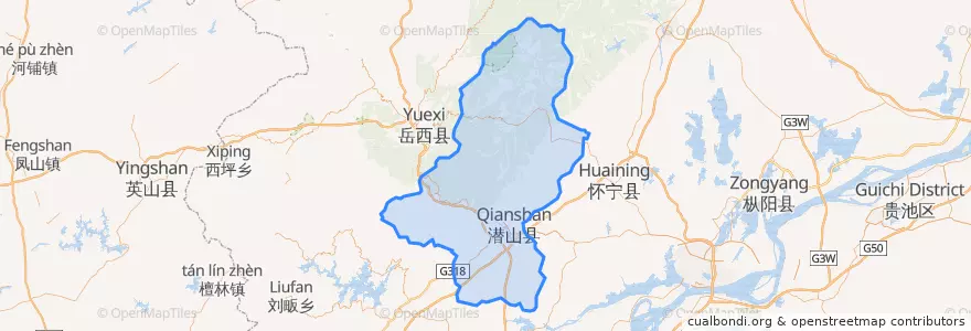 Mapa de ubicacion de 潜山市.