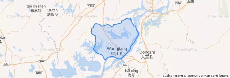 Mapa de ubicacion de 望江县 (Wangjiang).