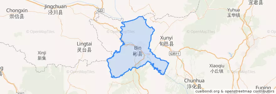 Mapa de ubicacion de 彬县 (Bin).