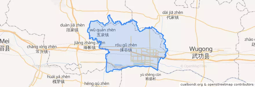 Mapa de ubicacion de 杨陵区 (Yangling).