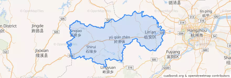 Mapa de ubicacion de Lin'an.