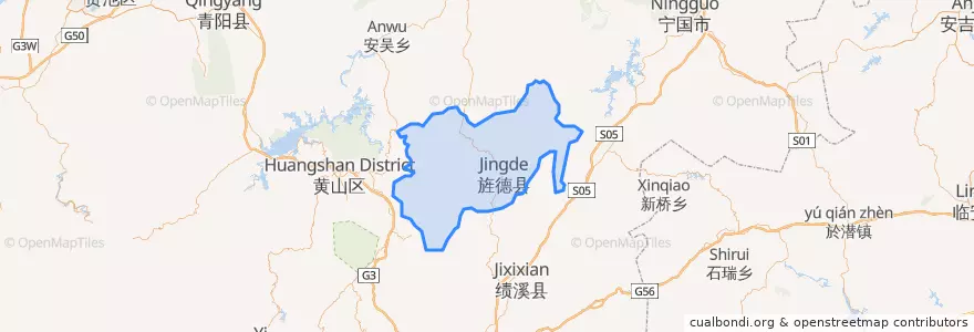 Mapa de ubicacion de 旌德县.