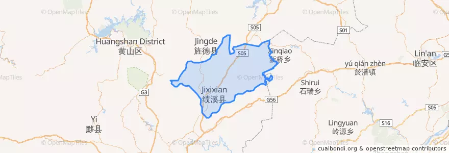 Mapa de ubicacion de Jixi County.