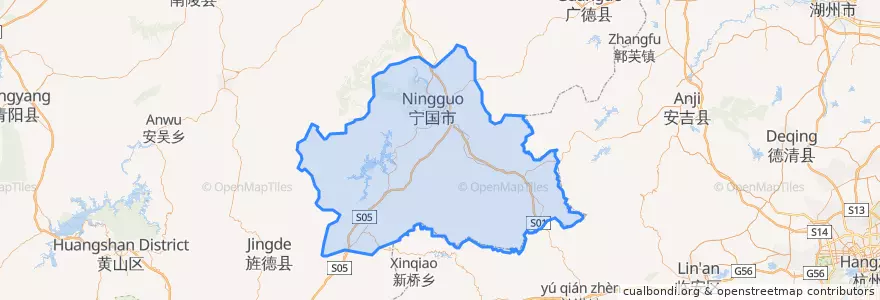 Mapa de ubicacion de 宁国市 (Ningguo).