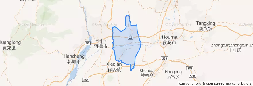 Mapa de ubicacion de 稷山县.