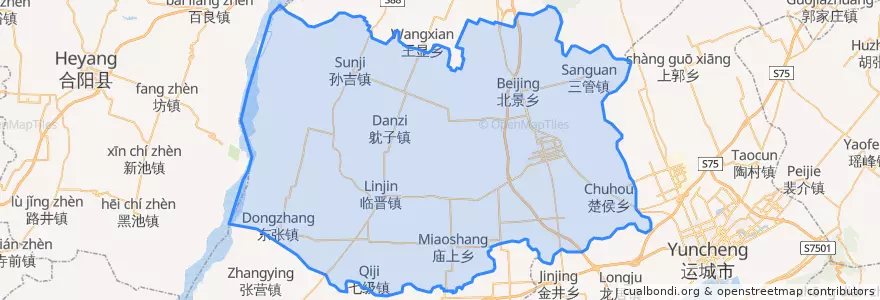 Mapa de ubicacion de 临猗县.
