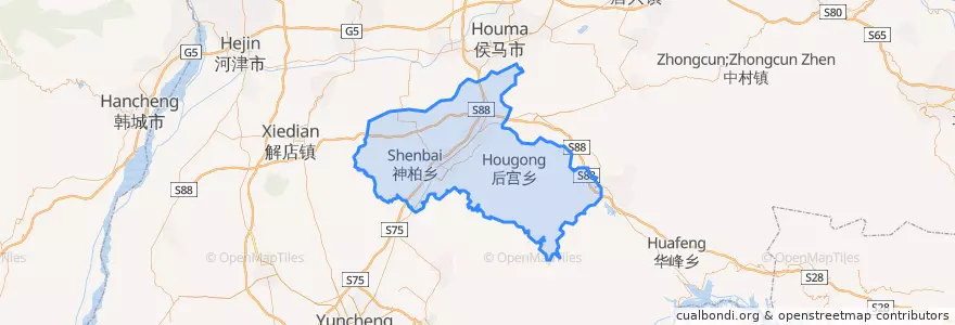 Mapa de ubicacion de 闻喜县.