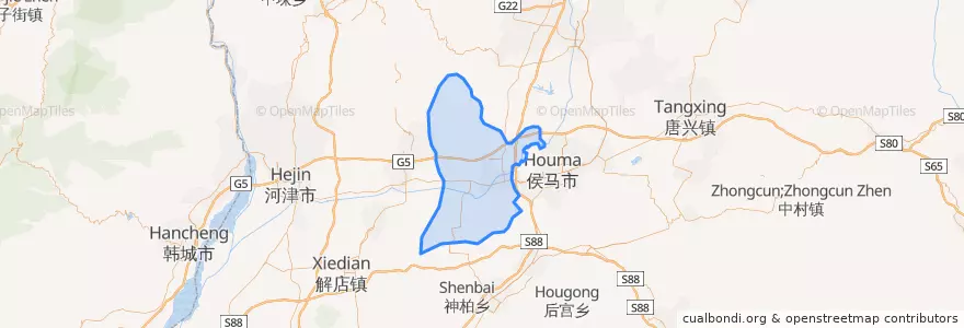 Mapa de ubicacion de Xinjiang County.