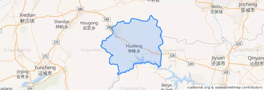 Mapa de ubicacion de 垣曲县.