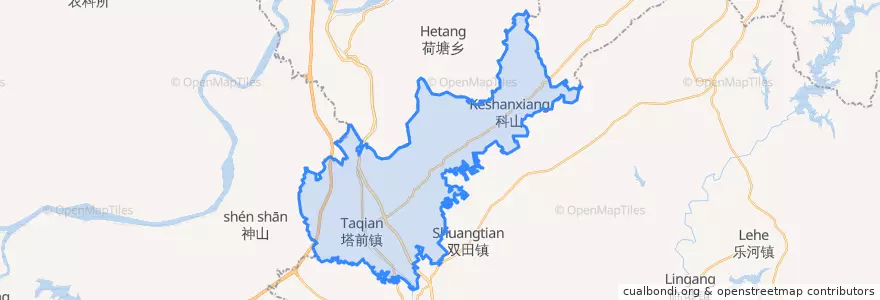 Mapa de ubicacion de 塔前镇.