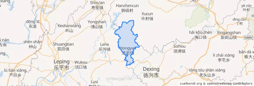Mapa de ubicacion de 洪岩镇.