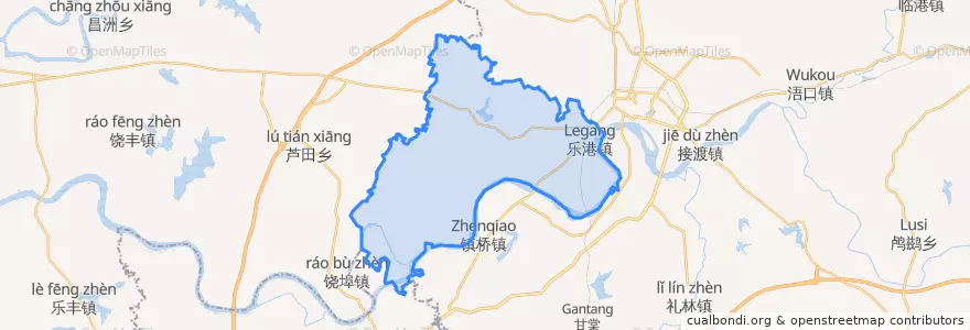 Mapa de ubicacion de 乐港镇.